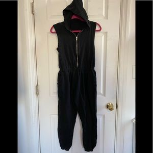 Hoodie French terry jumpsuit zip up